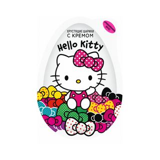 Яйцо пласт. Hello Kitty хрус. шарики с игрушкой 15г