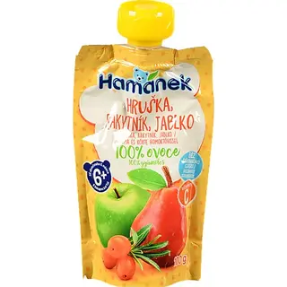 Пюре Hamanek 100г яблуко груша обліпиха пауч