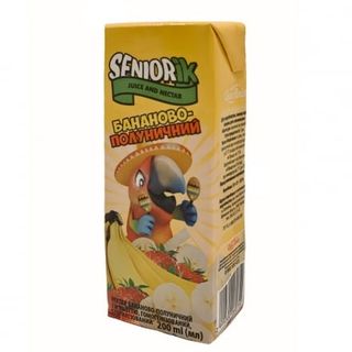 Нектар 200 мл Своя Лінія Seniorik бананово-полуничний з м’якоттю