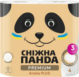 Папір туалетний Сніжна панда Premium Aroma Plus 3-шаровий 4 шт
