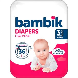 Підгузки дитячі Bambik Midi 3 4-9 кг 36 шт