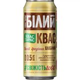 Квас Тарас Хлібний Білий сильногазований нефільтрований пастеризований 500 мл