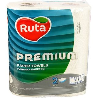 Рушники паперові Рута 2рул 2ш білі premium