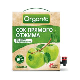 Сок Organic яблочный b/box 3л