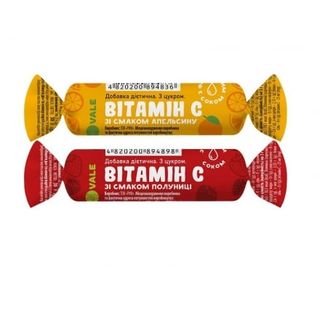 Добавка дієтична 30г VALE зі смаком апельсину та смаком полуниці м/уп