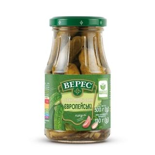 Огірки 300 г Верес Європейські мариновані ск/б
