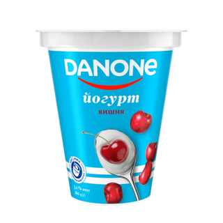 Йогурт Danone Вишня 3,2%, стакан 260г