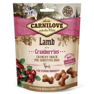 Carnilove Dog Crunchy Snack ласощі ягня, журавлина для собак, 200 г