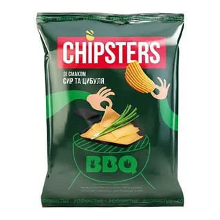 Чіпси хвилясті Сир та цибуля 95г ТМ Chipster`s
