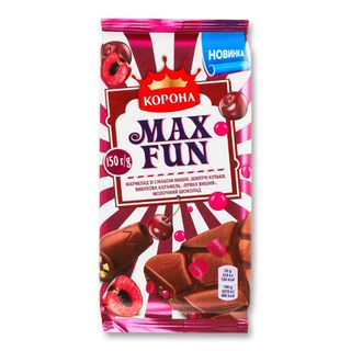 Шоколад молочний Корона Max Fun пряна вишня 150г
