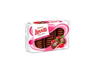 Печиво Lovita Jelly з желейною начинкою зі смаком малини, 420 г