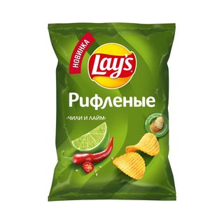 Чипсы Рифленые Лэйс Чили и лайм 125 гр. шк: 4690388118198