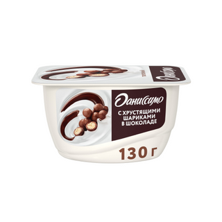 Йогурт Даниссимо Хрустящие шарики, 130 гр