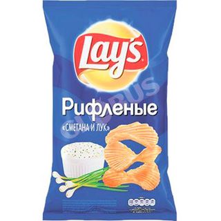 Чипсы Lay's рифленые сметана и лук 150г