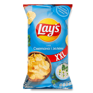 Чіпси картопляні Lay's із смаком сметани та зелені 170 грам