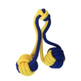 Іграшка YIWU для собак Канат з мʼячиками жовто-блакитний 40 см
