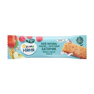 Фрутоняня, Батончик Фрутоняня 25Гр Яблоко/Персик/Малина, шт, ШК: 4600338009605