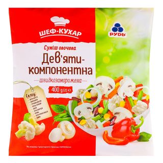 Заморожена суміш ШЕФ-КУХАР овочева 9-компонентна / 400 г