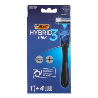 Бритва BIC Flex 3 Hybrid з 4 змінними касетами шт
