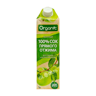 Сок Organic ябл.неосветл 1л т/п Кыргызстан 12