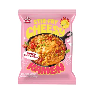 Лапша Ottogi Stir Fry Cheesy Spicy Chili&Cheddar, 120 гр.