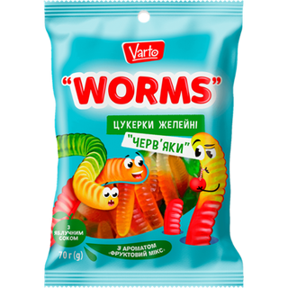 Цукерки Varto Worms желейні 70 г
