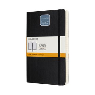 Записник Moleskine Classic Expanded Середній / Лінійка Чорний М'який