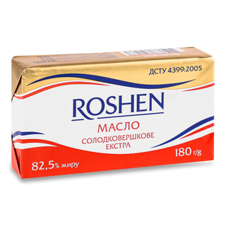 Масло солодковершкове Roshen Екстра 82,5% 180г