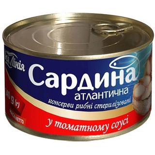 Консерви 240г Своя лінія Сардина атлантична у томатному соусі