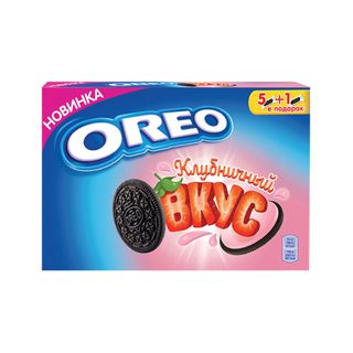 Печенье Oreo с какао и кремовой начинкой клубничного вкуса, 228гр