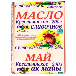 Масло сливочное Ak sut Крестьянское 72,5% 200г- 0091