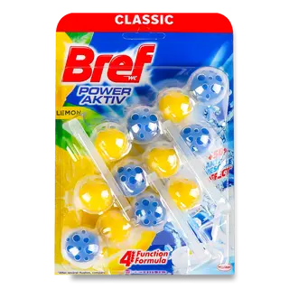 Блок туалетний Bref «Сила-актив» «Лимонна свіжість» 3*50г
