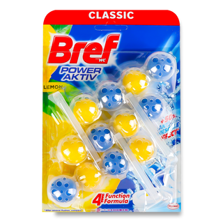 Блок туалетний Bref «Сила-актив» «Лимонна свіжість» 3*50г
