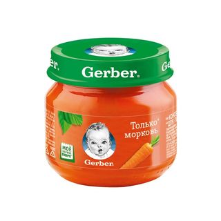 Gerber Пюре, Пюре Gerber 80Гр С Морковью, шт, ШК: 5900452078426
