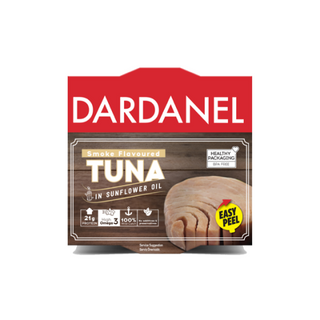 თევზის კონსერვი /დარდანელი/ შებოლილი თინუსი მზესუმზირის ზეთში 140გრ