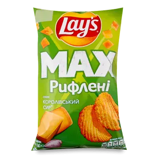 Чипси Lay's Max рифлені смак королівський сир 120г