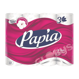 Бумага туалетная Papia 3слоя 12рулонов
