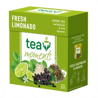 Чай (20ф/п х 1,8г) Tea Moments (зел. байх цитру, м'ята, бузина, Трав'яний чай Альпійський луг) к/уп