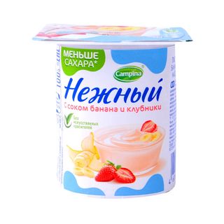 Йогурт Нежный банан/клубника 100гр