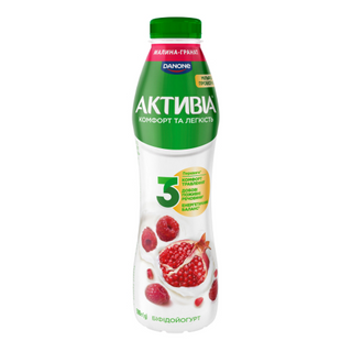 Біфідойогурт Активіа малина-гранат питний 1,2% пет 500г