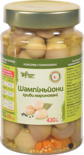 Гриби Українська Зірка Шампіньйони 430 г скл. твіст