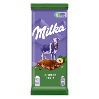 Шоколад Milka з лісовим горіхом, 90г