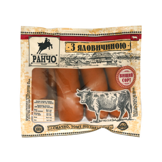 Сарделі ЖМК Ранчо З яловичини, за 100 гр