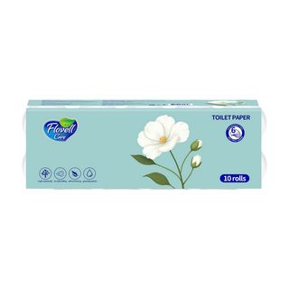 Бумага туалетная Flovell Care 6-слойная 10 рулонов