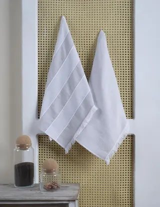 ჩაის ტილო - LOTS JACQUARD KITCHEN TOWEL SET OF 2 GREY 50x70