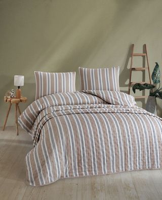 საწოლის გადასაფარებელი - LINE YARN DYEING BED SPREAD 200x230 BEIGE    8682404006349