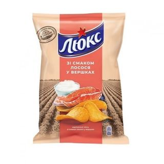 Чіпси 125г Люкс зі смаком лосося у вершках