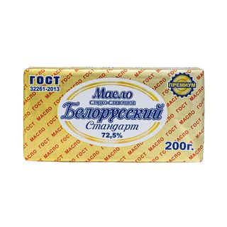 Масло Белорусский Стандарт Сладко-сливочное 72.5% 200 Г