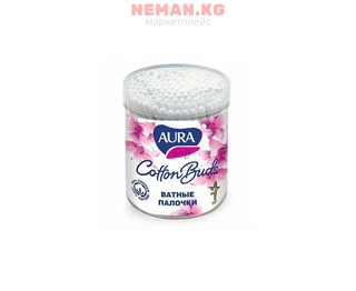 Aura, ватные палочки, стакан, 100 шт