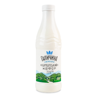 Кефір Галичина Карпатський 2,5% пляшка 870г